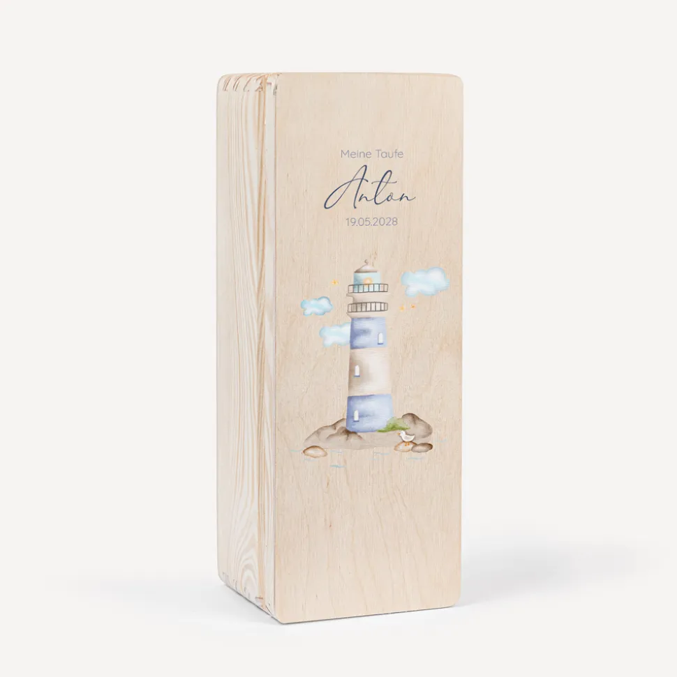 Kerzenbox Holz "Leuchtturm"