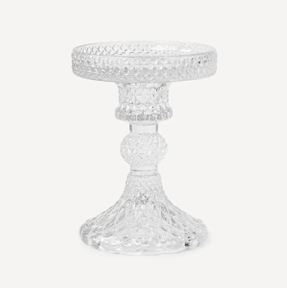 Kerzenhalter Glas Facetten für Stumpenkerzen