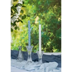 Kerzenhalter Glas Facetten "2 in 1" 7 x 13 cm