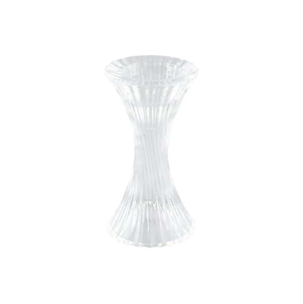 Kerzenhalter Glas Facetten "2 in 1" 7 x 13 cm