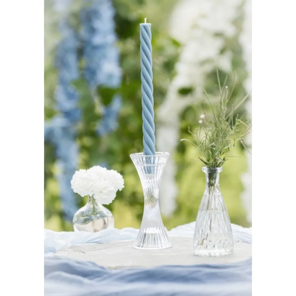Kerzenhalter Glas Facetten "2 in 1" 7 x 16,5 cm