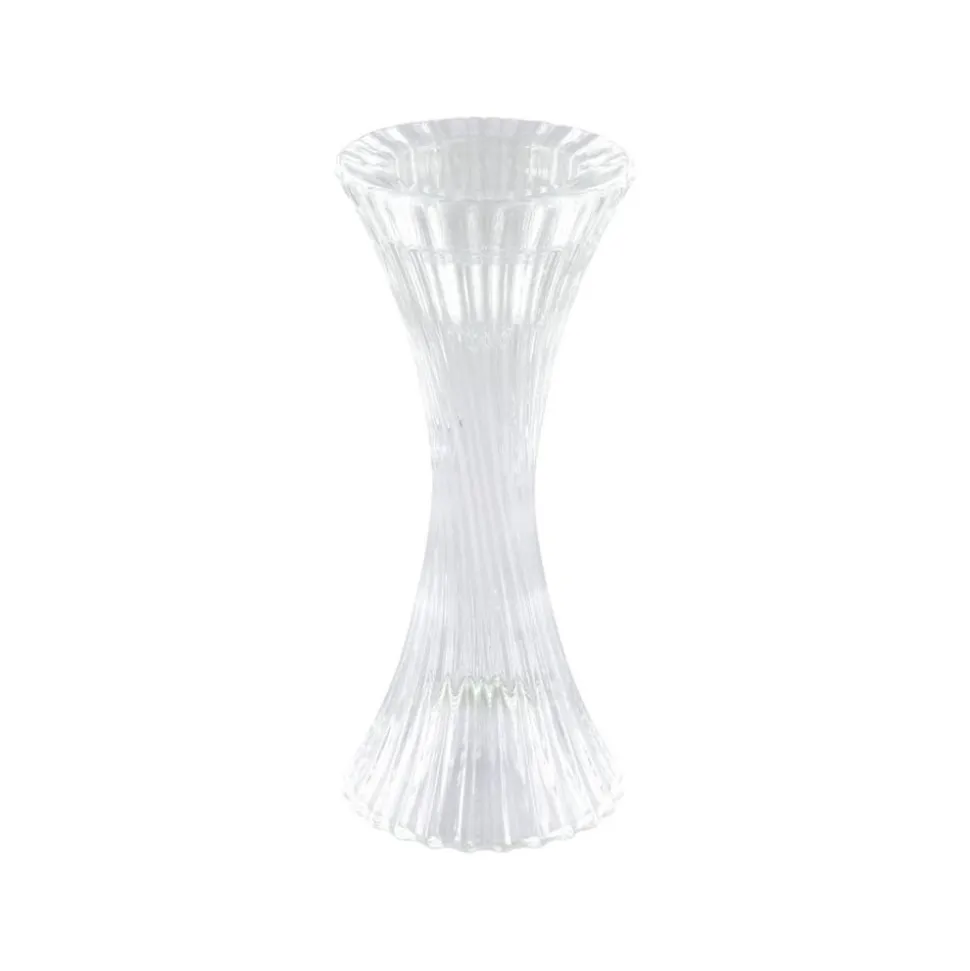 Kerzenhalter Glas Facetten "2 in 1" 7 x 16,5 cm