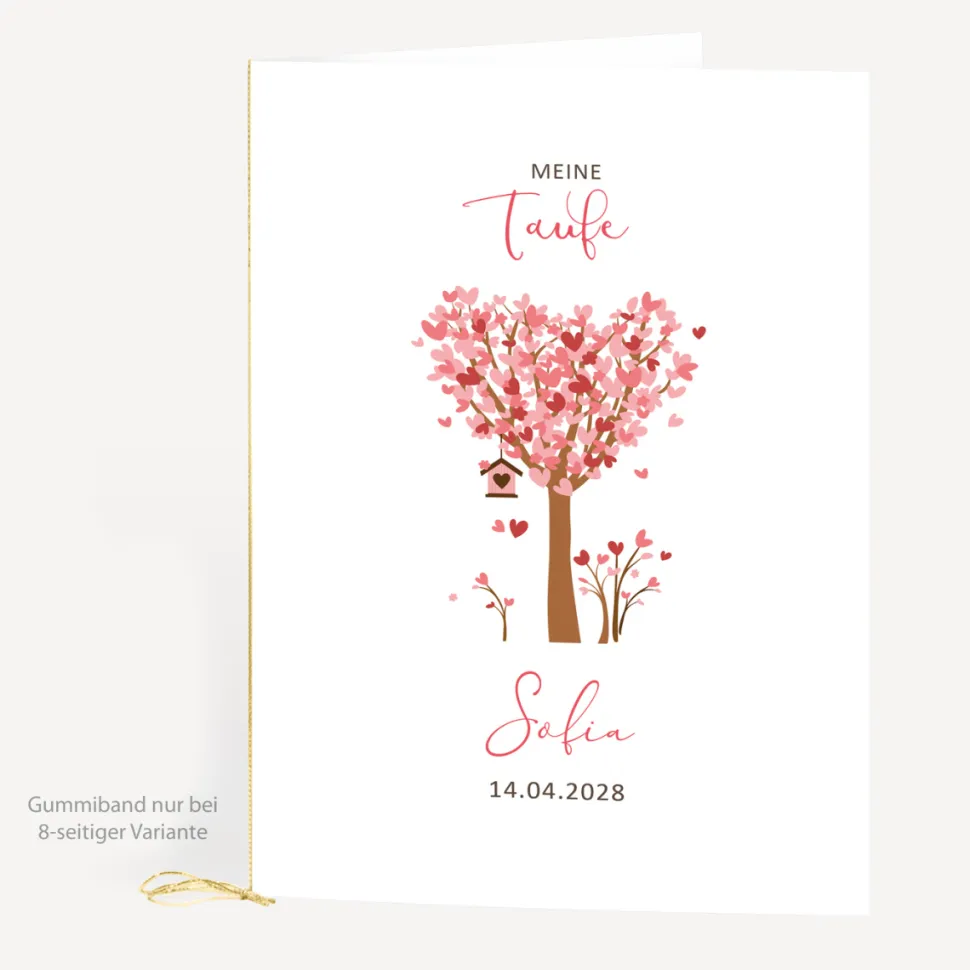 Kirchenheft Taufe "Baum Herzen"