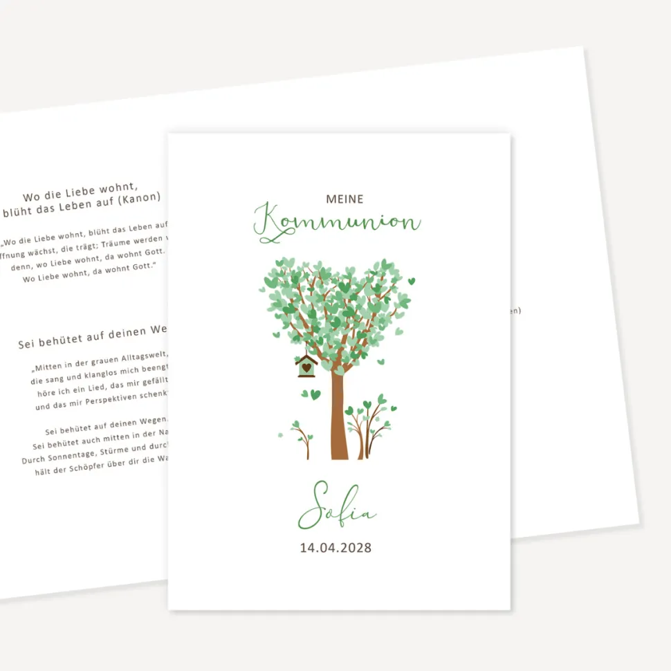 Kirchenheft Taufe "Baum Herzen"