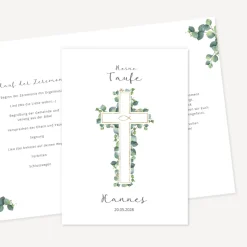 Kirchenheft Taufe "Eukalyptus Kreuz"