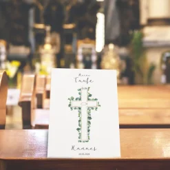 Kirchenheft Taufe "Eukalyptus Kreuz"
