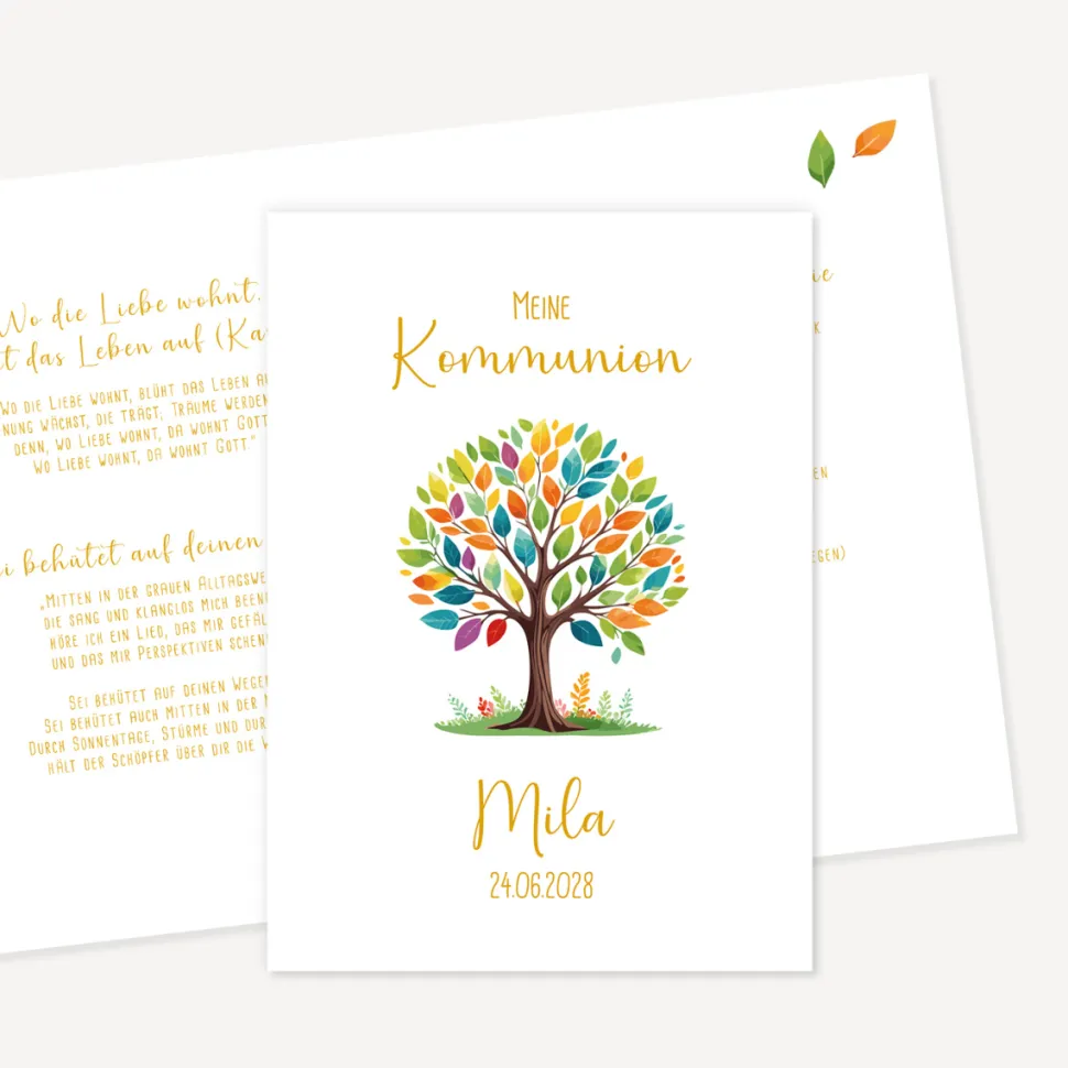 Kirchenheft Taufe "Lebensbaum Bunte Blätter"