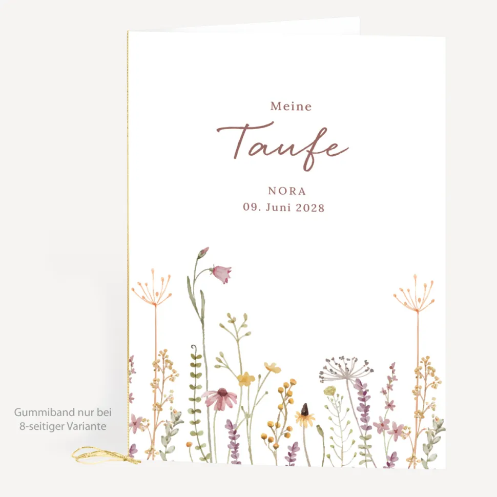 Kirchenheft Taufe "Wildromantische Blüten"