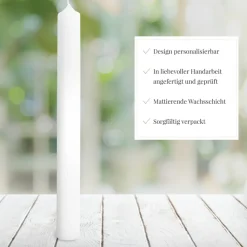 Kommunionkerze Hände Sternenzauber schmal