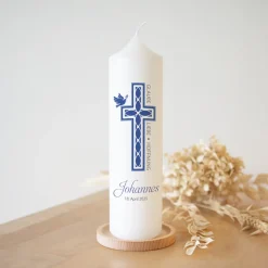 Kommunionkerze Kreuz Junge
