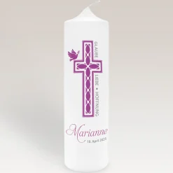 Kommunionkerze Kreuz Mädchen