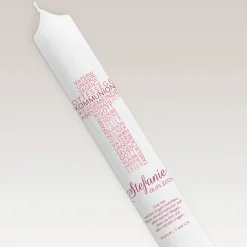 Kommunionkerze Kreuz modern Mädchen schmal