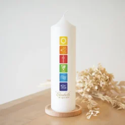 Kommunionkerze Regenbogen klassisch