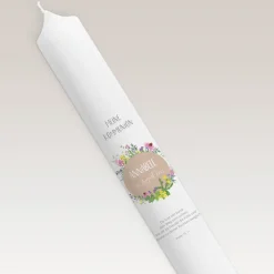 Kommunionkerze Wildblumen schmal
