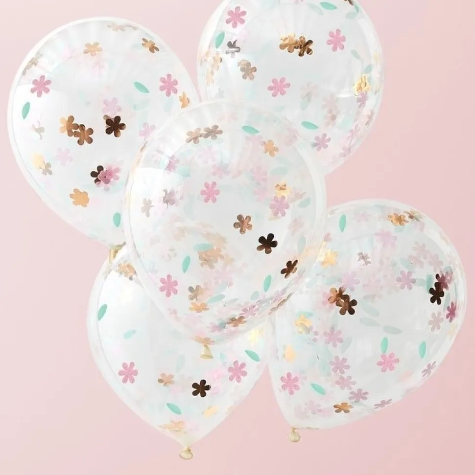 Konfetti Ballons "Blumen" 5 Stück