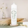 Konfirmationskerze Eukalyptus Kreuz