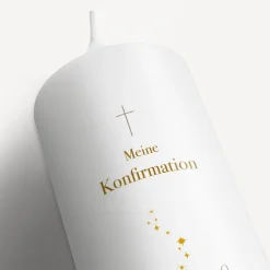 Konfirmationskerze Hände mit Sternenzauber