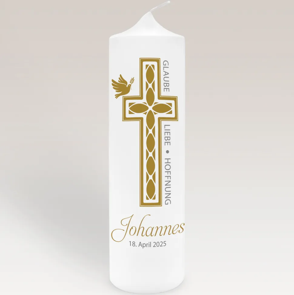 Konfirmationskerze Kreuz