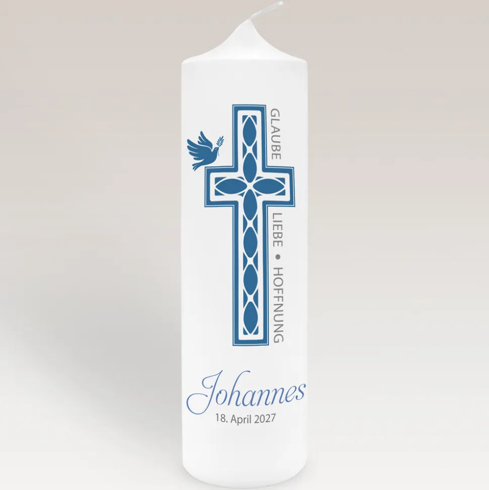 Konfirmationskerze Kreuz Junge