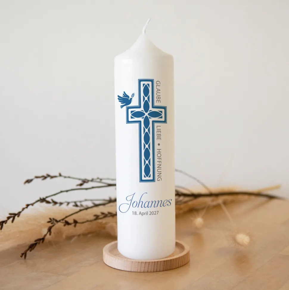 Konfirmationskerze Kreuz Junge