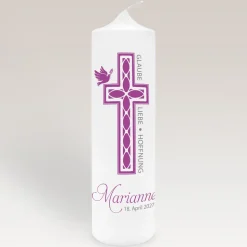 Konfirmationskerze Kreuz Mädchen