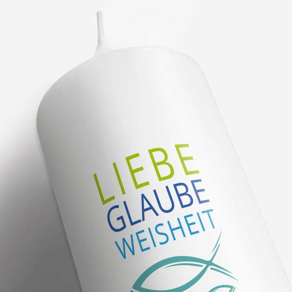 Konfirmationskerze Liebe Glaube Weisheit Junge