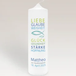 Konfirmationskerze Liebe Glaube Weisheit Junge
