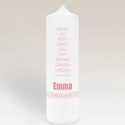 Konfirmationskerze mit Spruch Mädchen