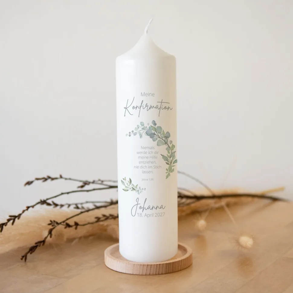 Konfirmationskerze Naturell