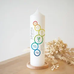 Konfirmationskerze Regenbogen Symbole