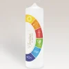 Konfirmationskerze Regenbogen modern