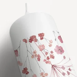 Konfirmationskerze Trockenblumen Blush