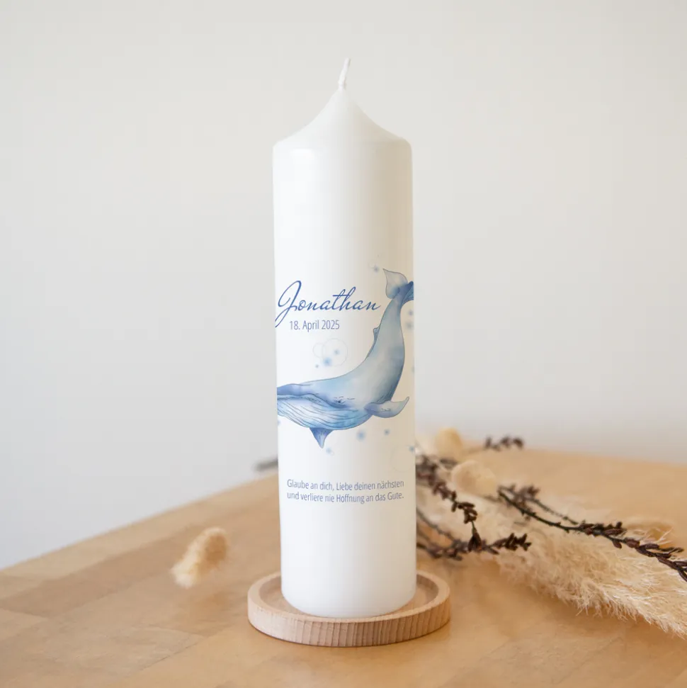 Konfirmationskerze Wal