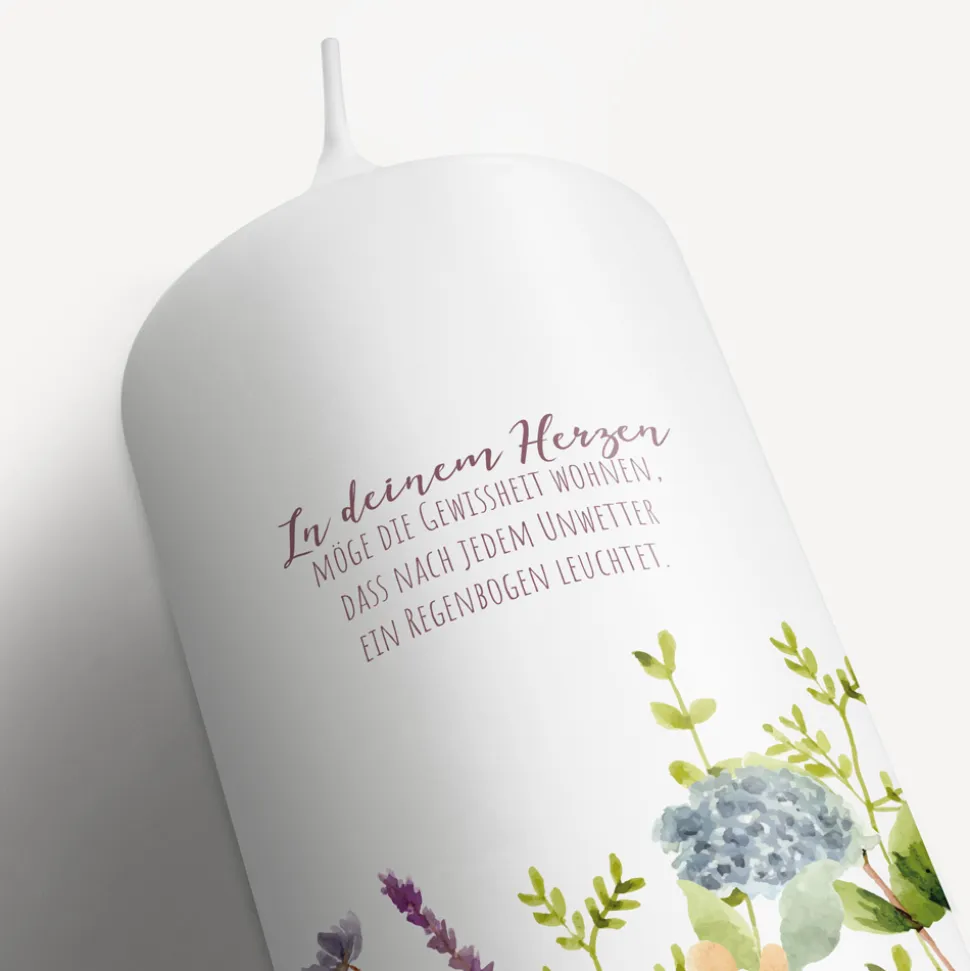 Konfirmationskerze Wildblumenwiese