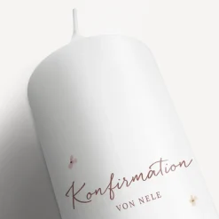 Konfirmationskerze Wildromantische Blüten