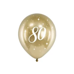 Luftballons Metallic Glossy gold 80. Geburtstag