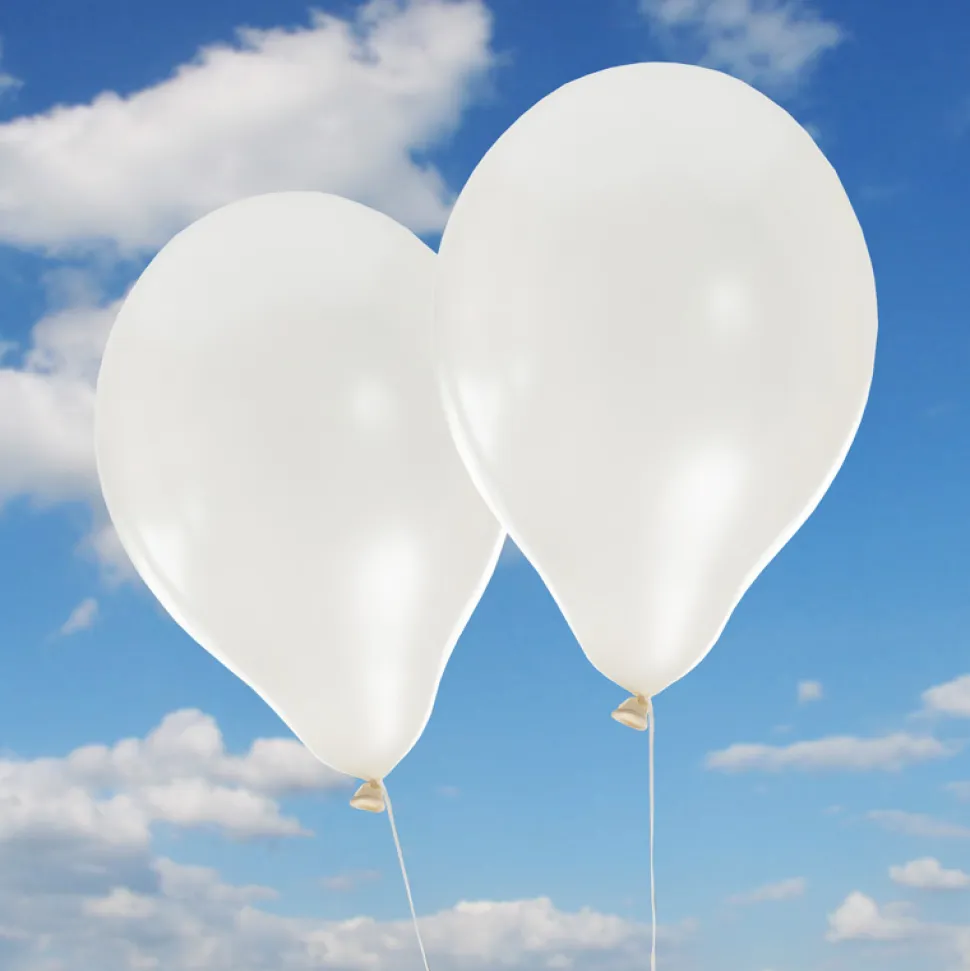 Luftballons Perlmuttschimmer weiß 10 Stück