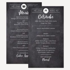 Menükarte Hochzeit "Schiefertafel"