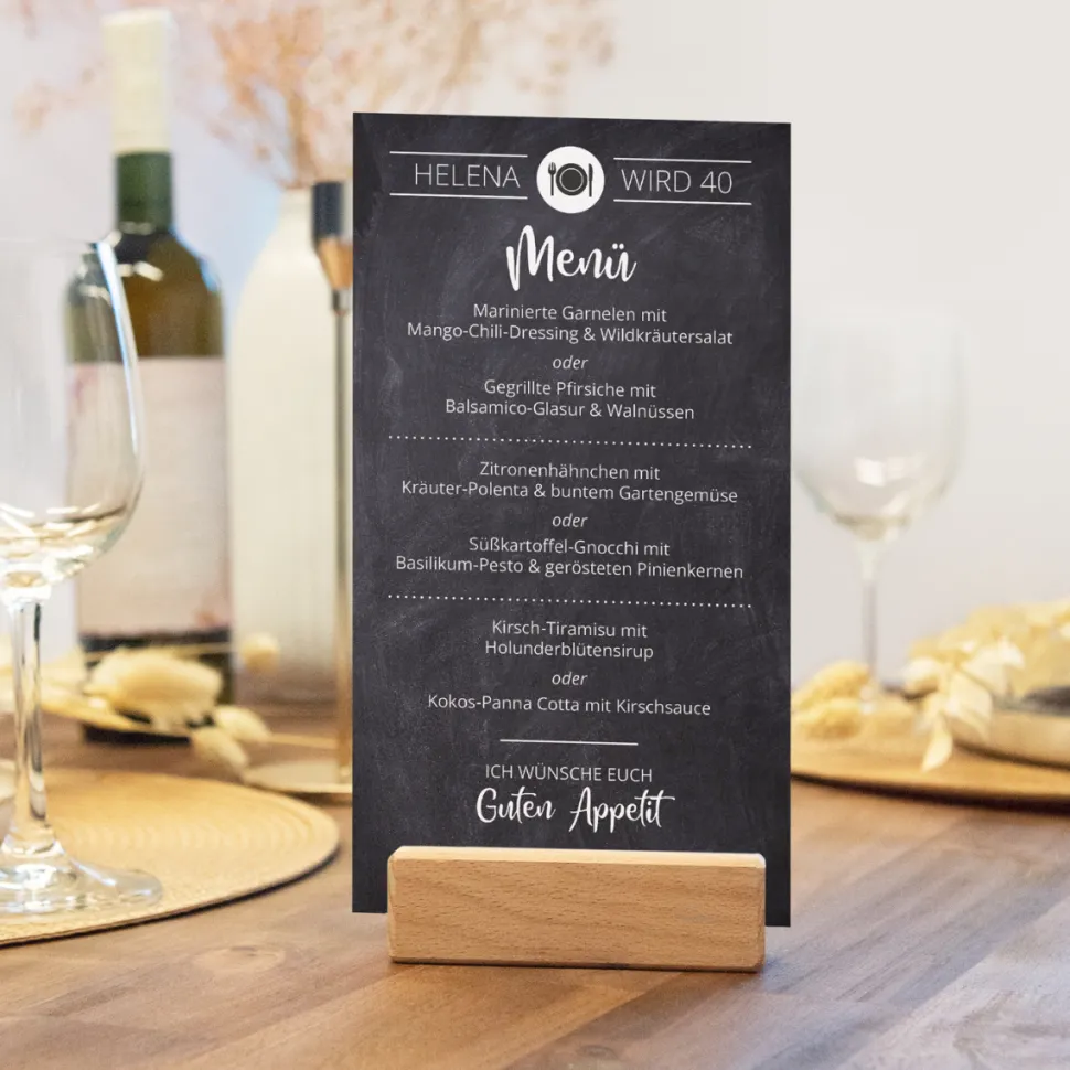 Menükarte Hochzeit "Schiefertafel"