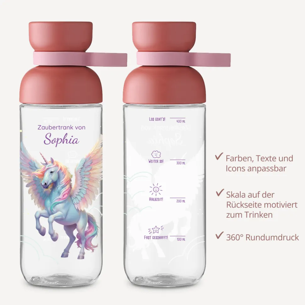Mepal Trinkflasche Kinder 500 ml Vita "Einhorn mit Flügeln Elysia"