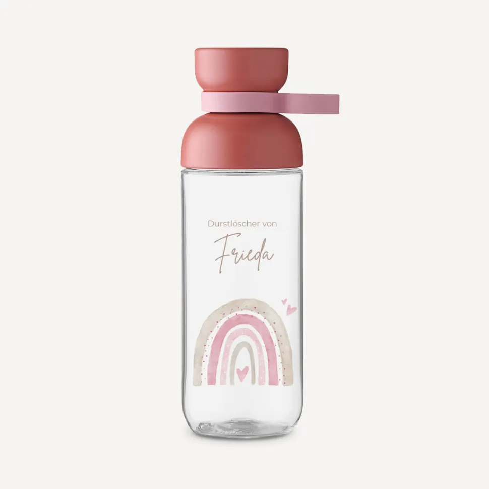 Mepal Trinkflasche Kinder 500 ml Vita "Regenbogen mit Herzen Pastell"