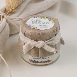 Mini Duftkerze mit Aufkleber "Wildblumen"