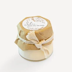 Mini Duftkerze mit Aufkleber "Trockengras"