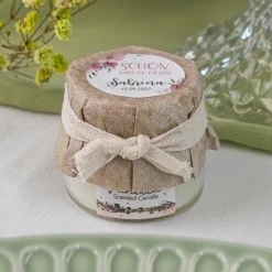Mini Duftkerze mit Aufkleber 