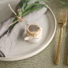 Mini Duftkerze mit Aufkleber "Holz und Spitze"