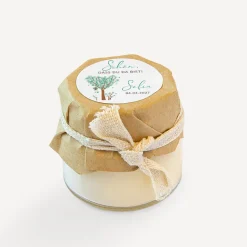 Mini Duftkerze mit Aufkleber "Baum Herzen"