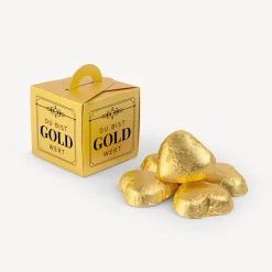 Mini Geschenkbox gold "Du bist Gold wert"