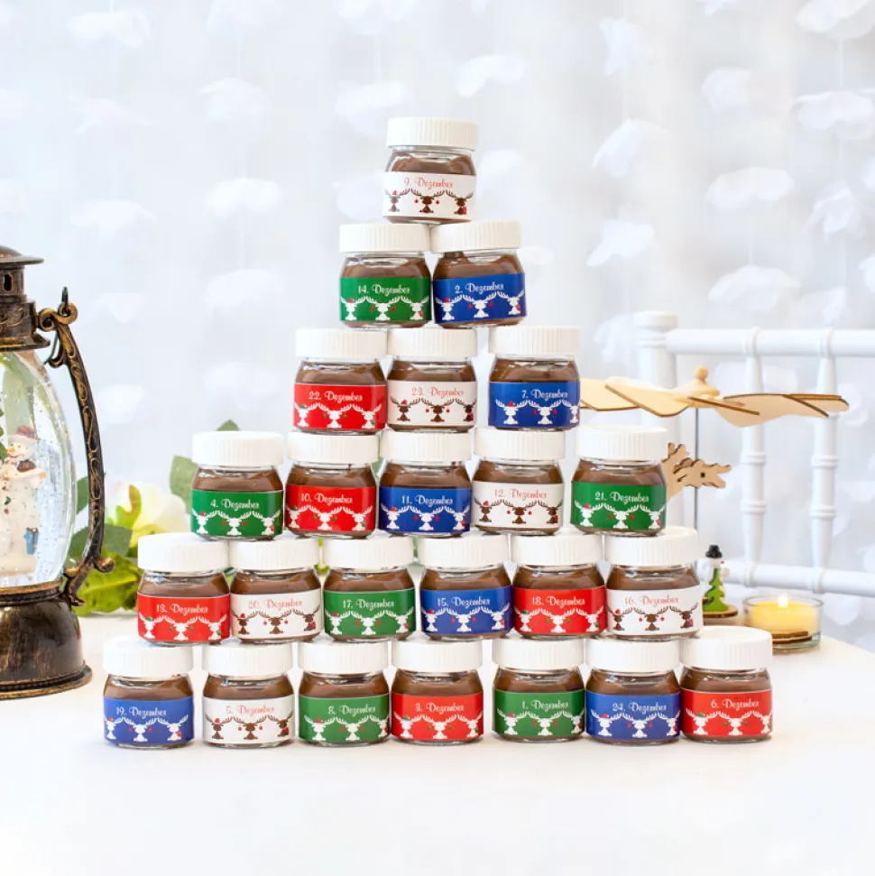 Mini Nutella Adventskalender mit Aufklebern