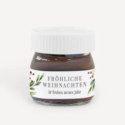 Mini Nutella Glas + Aufkleber Mistelzweig
