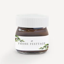Mini Nutella Glas mit Aufkleber geschäftlich "Mistelzweig"